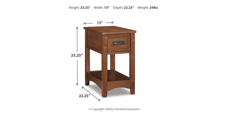 Breegin Brown Chairside End Table from Ashley - Luna Furniture