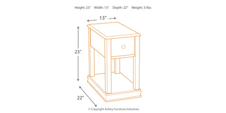 Breegin Brown Chairside End Table from Ashley - Luna Furniture