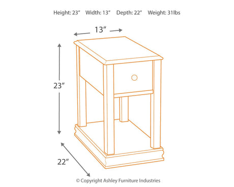Breegin Brown Chairside End Table from Ashley - Luna Furniture