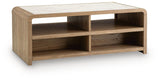 Dovander White/Natural Coffee Table from Ashley - Luna Furniture