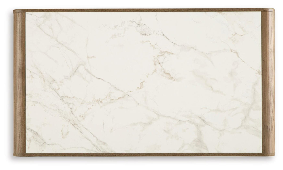 Dovander White/Natural Coffee Table from Ashley - Luna Furniture