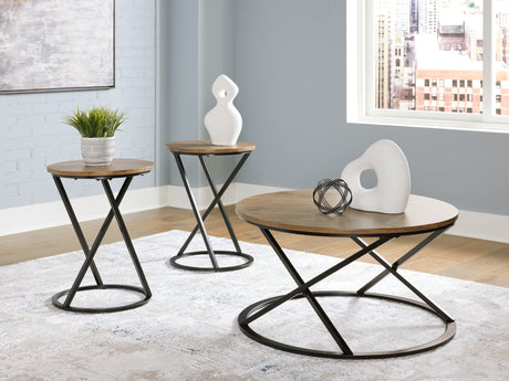 Cassbryn Brown/Black Table (Set of 3) from Ashley Furniture - Luna Furniture