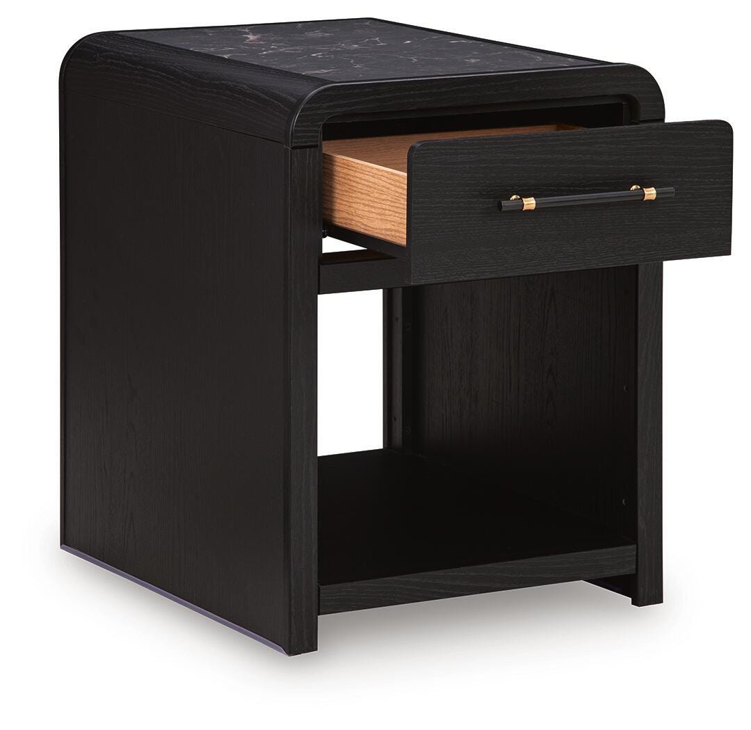 Clanden Black Rectangular End Table from Ashley - Luna Furniture