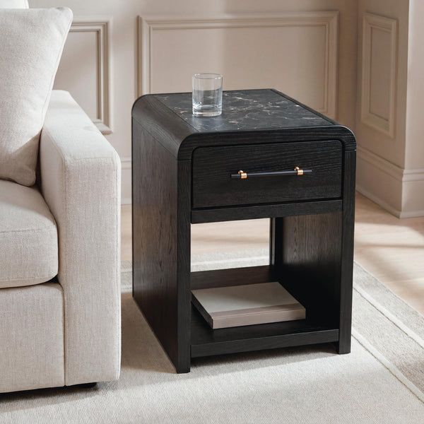Clanden Black Rectangular End Table