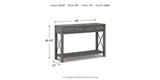 Freedan Grayish Brown Sofa/Console Table