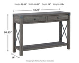 Freedan Grayish Brown Sofa/Console Table from Ashley Furniture - Luna Furniture