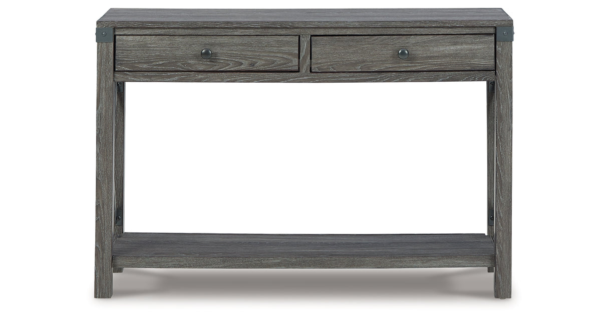 Freedan Grayish Brown Sofa/Console Table from Ashley - Luna Furniture
