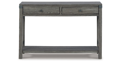 Freedan Grayish Brown Sofa/Console Table from Ashley - Luna Furniture