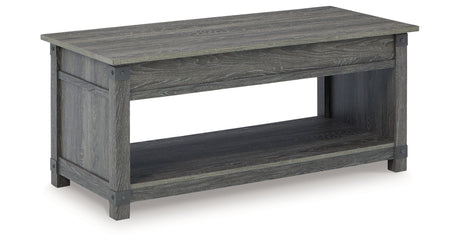 Freedan Grayish Brown Lift-top Coffee Table, 2 End Tables and Console from Ashley Furniture - Luna Furniture