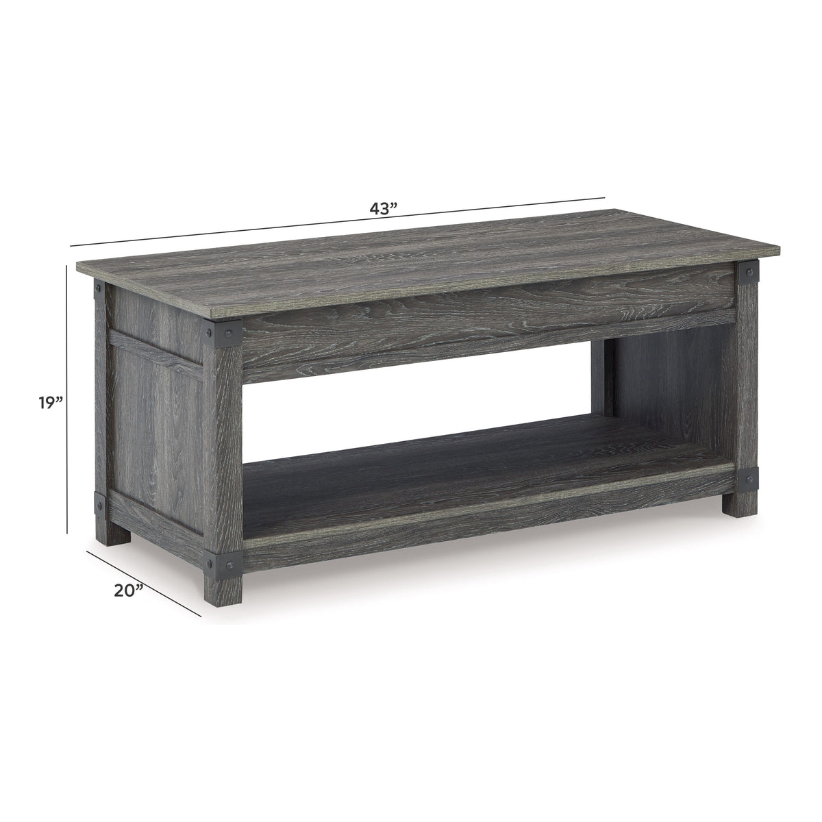 Freedan Grayish Brown Lift-Top Coffee Table from Ashley - Luna Furniture