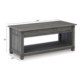 Freedan Grayish Brown Lift-Top Coffee Table from Ashley - Luna Furniture