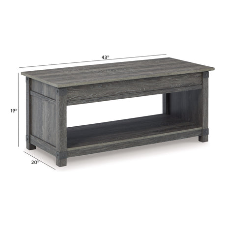 Freedan Grayish Brown Lift-Top Coffee Table from Ashley - Luna Furniture