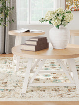 Fawndell Antique White/Brown Table (Set of 3) from Ashley - Luna Furniture