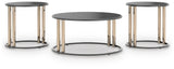 Hannerly Black/Gold Finish Table (Set of 3) from Ashley - Luna Furniture