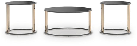 Hannerly Black/Gold Finish Table (Set of 3) from Ashley - Luna Furniture