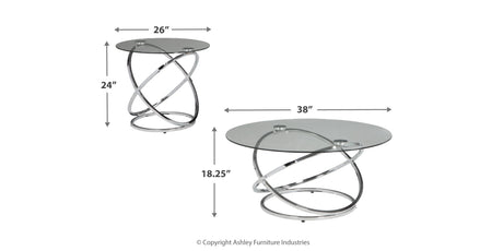 Hollynyx Chrome Finish Table from Ashley Furniture - Luna Furniture