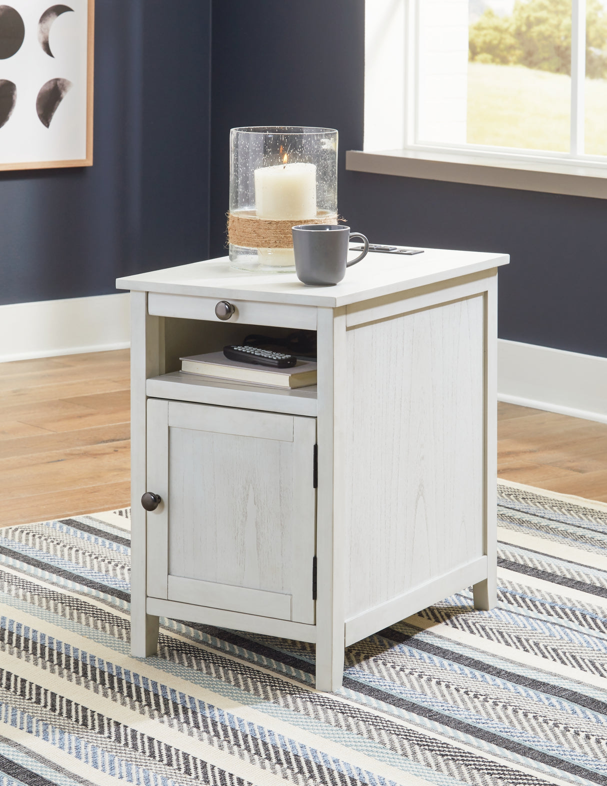 Treytown Antique White Chairside End Table from Ashley Furniture - Luna Furniture