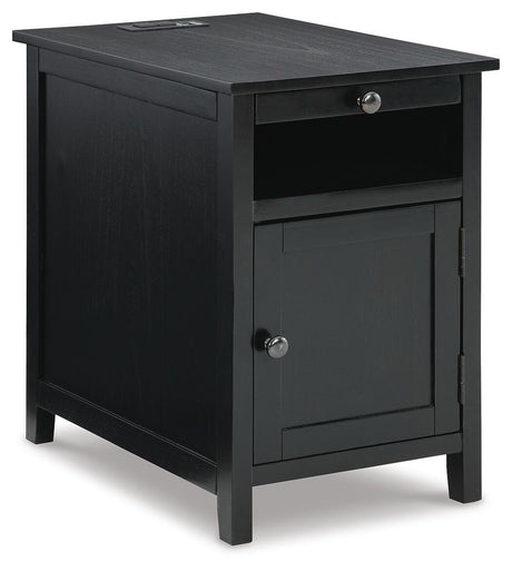 Treytown Black Chairside End Table from Ashley - Luna Furniture