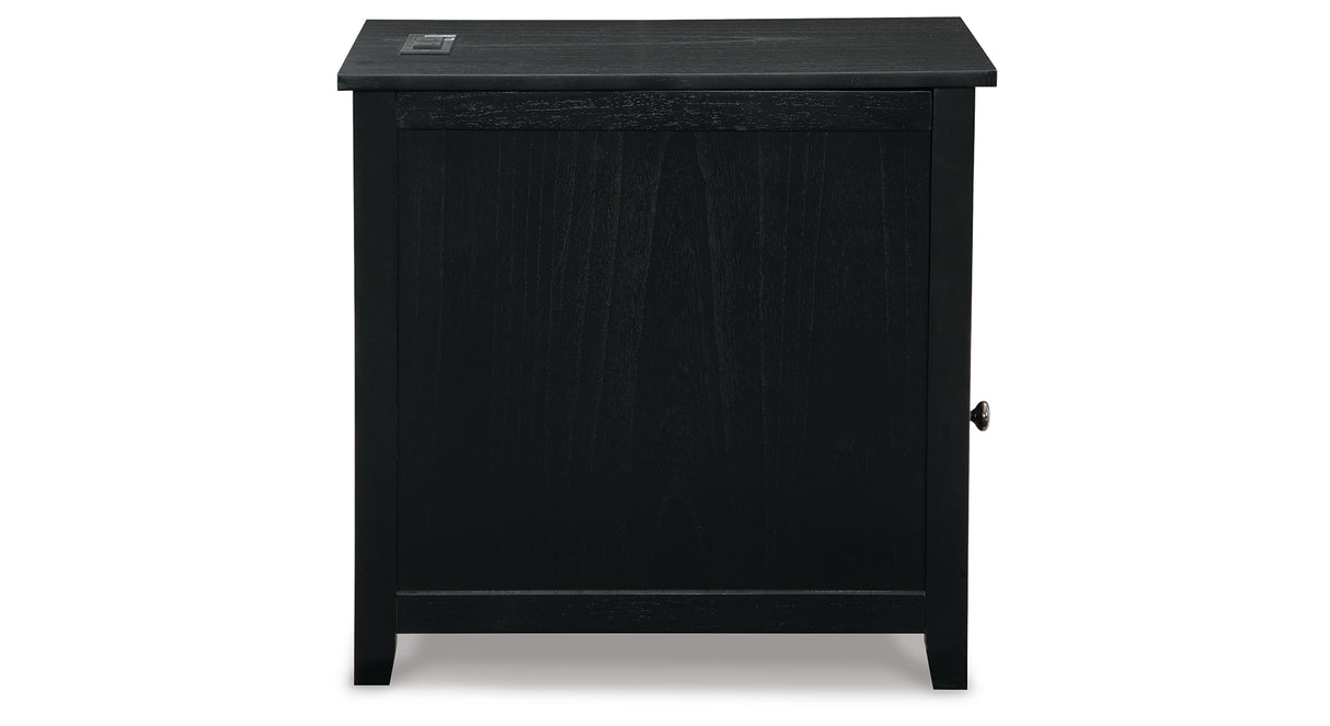 Treytown Black Chairside End Table from Ashley Furniture - Luna Furniture