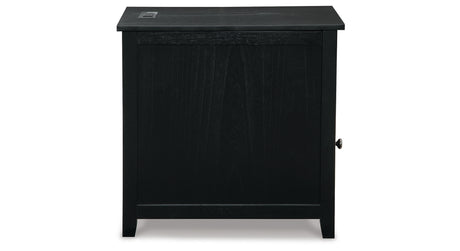 Treytown Black Chairside End Table from Ashley - Luna Furniture