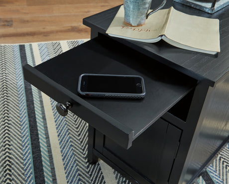 Treytown Black Chairside End Table from Ashley - Luna Furniture