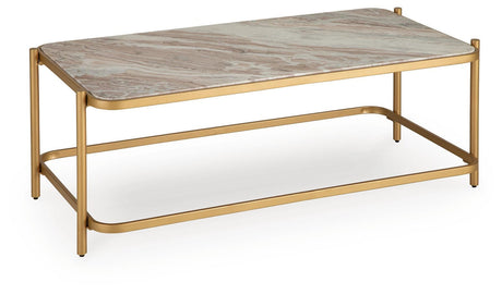 Manor Gold/Natural Coffee Table from Ashley Furniture - Luna Furniture