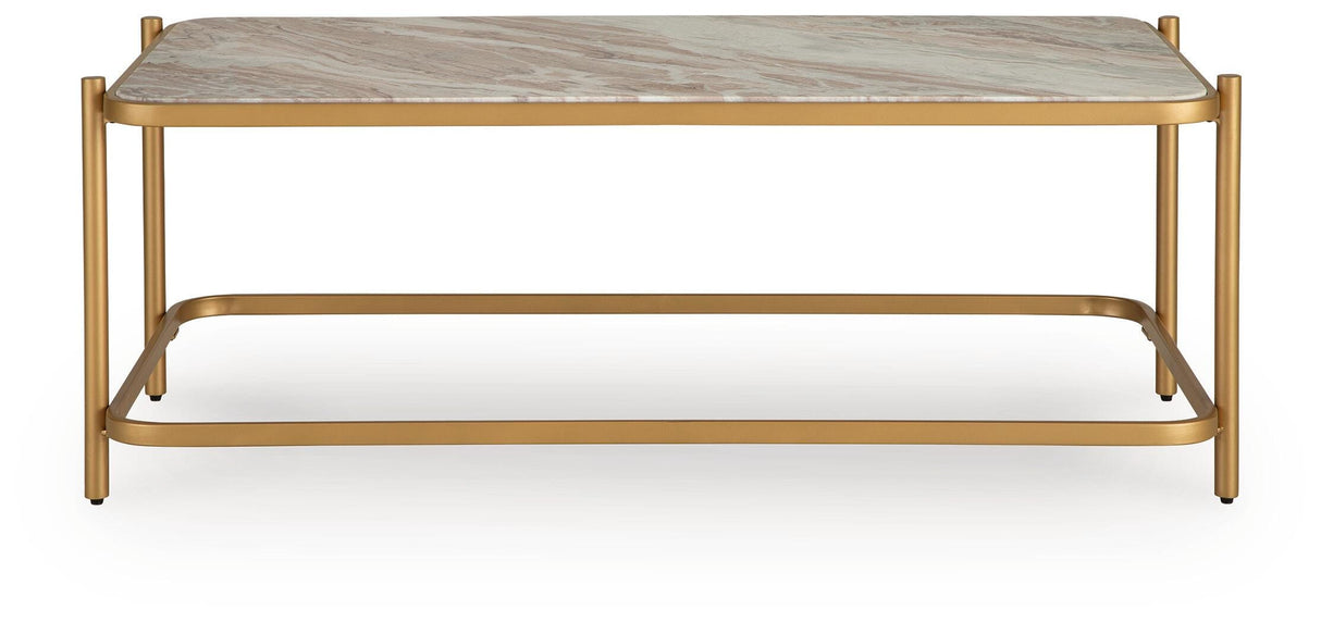 Manor Gold/Natural Coffee Table from Ashley Furniture - Luna Furniture