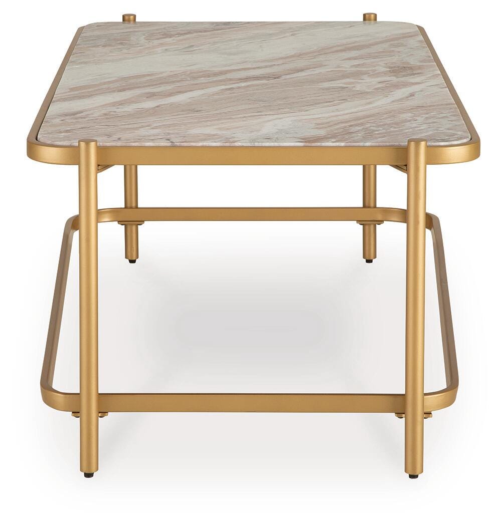 Manor Gold/Natural Coffee Table from Ashley Furniture - Luna Furniture