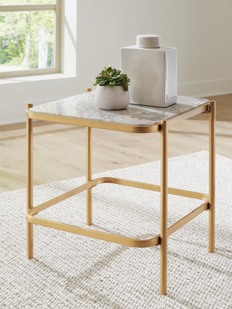 Manor Gold/Natural End Table from Ashley Furniture - Luna Furniture