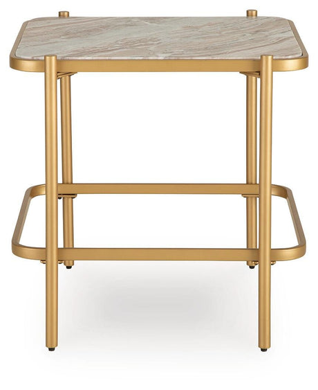 Manor Gold/Natural End Table from Ashley Furniture - Luna Furniture