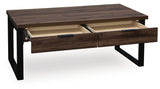Wickman Falls Dark Brown Coffee Table from Ashley - Luna Furniture