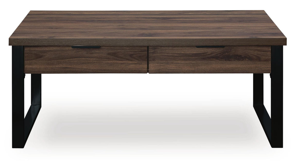 Wickman Falls Dark Brown Coffee Table from Ashley - Luna Furniture