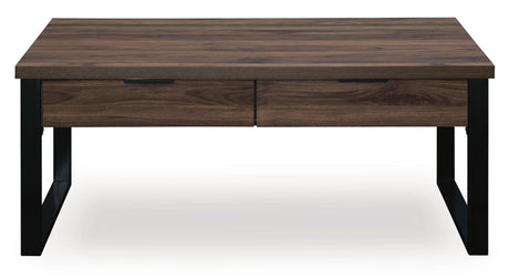 Wickman Falls Dark Brown Coffee Table from Ashley Furniture - Luna Furniture