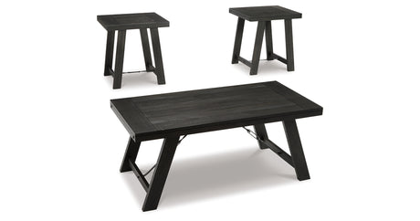 Noorbrook Black/Pewter Table from Ashley - Luna Furniture