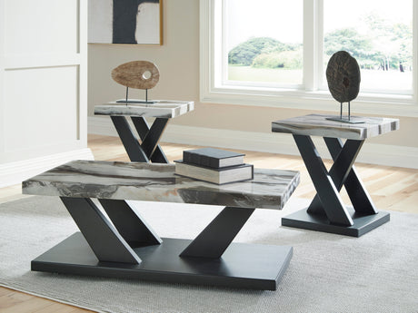 Cendill Dark Brown/White/Black Table (Set of 3) from Ashley - Luna Furniture