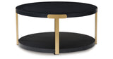 Shylore Black/Brass Finish Table (Set of 3) from Ashley - Luna Furniture