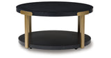 Shylore Black/Brass Finish Table (Set of 3) from Ashley - Luna Furniture