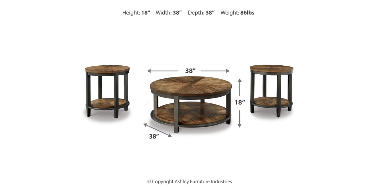 Roybeck Light Brown/Bronze Table from Ashley Furniture - Luna Furniture