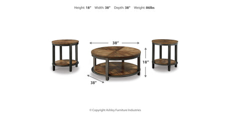 Roybeck Light Brown/Bronze Table from Ashley Furniture - Luna Furniture