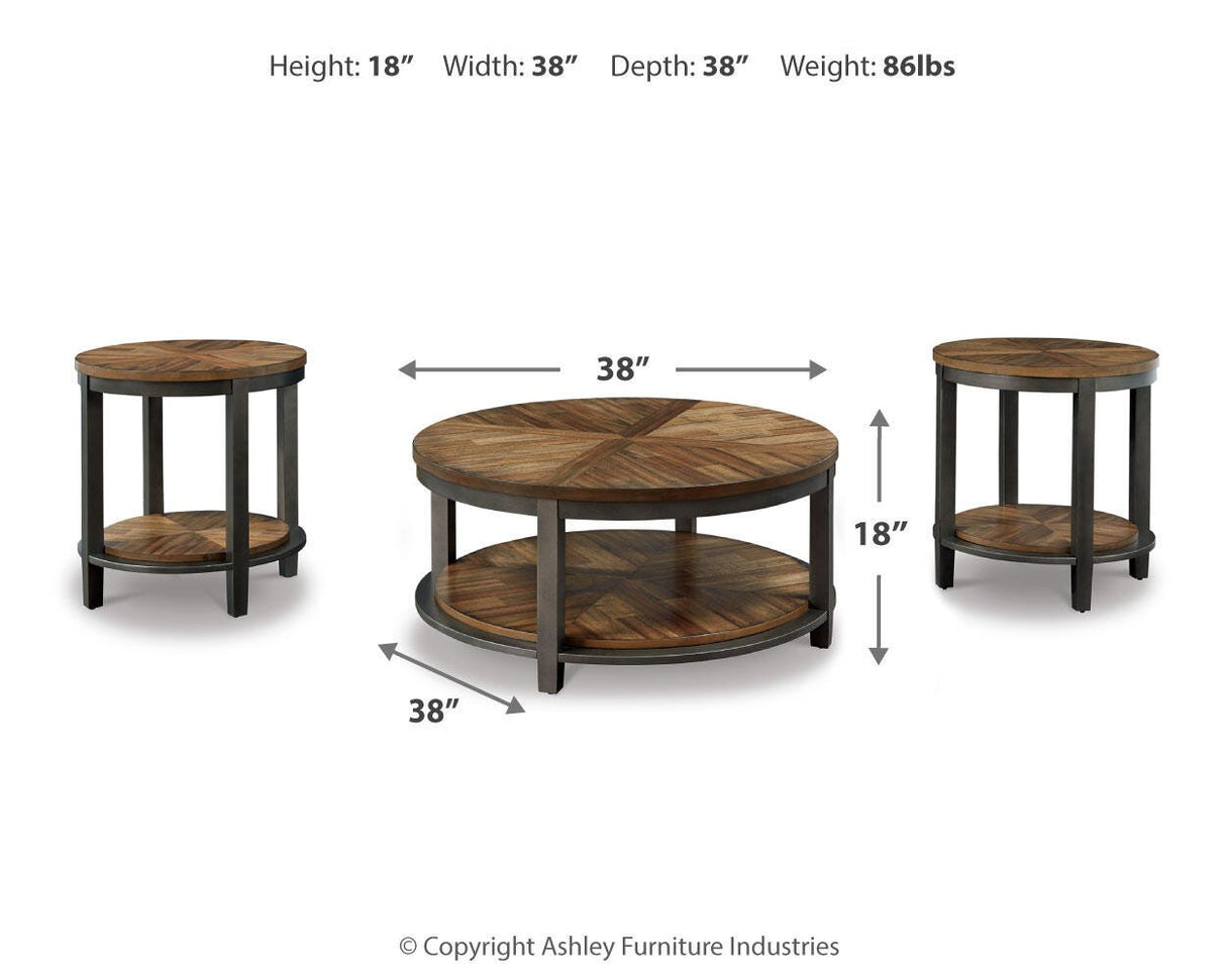 Roybeck Light Brown/Bronze Table from Ashley Furniture - Luna Furniture