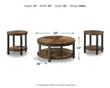 Roybeck Light Brown/Bronze Table from Ashley Furniture - Luna Furniture