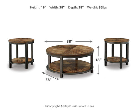 Roybeck Light Brown/Bronze Table from Ashley Furniture - Luna Furniture