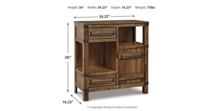 Roybeck Light Brown/Bronze Accent Cabinet from Ashley Furniture - Luna Furniture