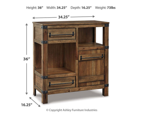 Roybeck Light Brown/Bronze Accent Cabinet from Ashley Furniture - Luna Furniture