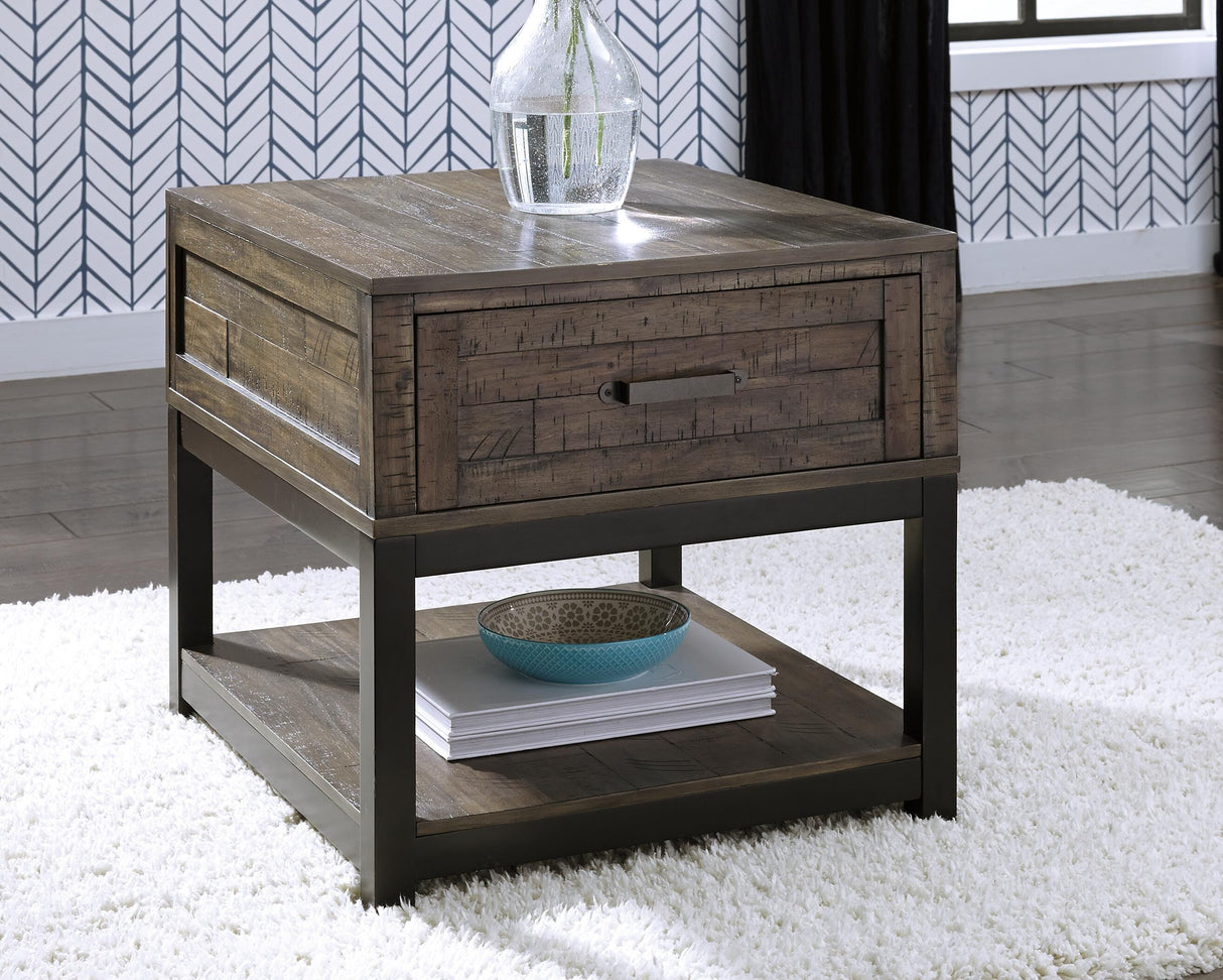 Johurst Grayish Brown End Table from Ashley Furniture - Luna Furniture