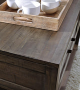 Johurst Grayish Brown Sofa/Console Table from Ashley - Luna Furniture
