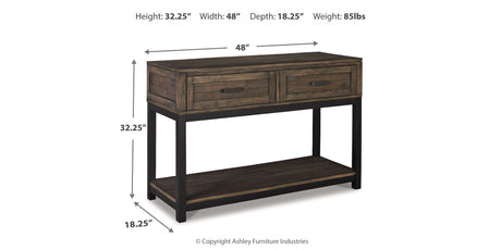 Johurst Grayish Brown Sofa/Console Table from Ashley - Luna Furniture