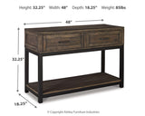 Johurst Grayish Brown Sofa/Console Table from Ashley - Luna Furniture