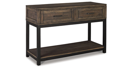 Johurst Grayish Brown Sofa/Console Table from Ashley - Luna Furniture