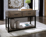 Johurst Grayish Brown Sofa/Console Table from Ashley - Luna Furniture